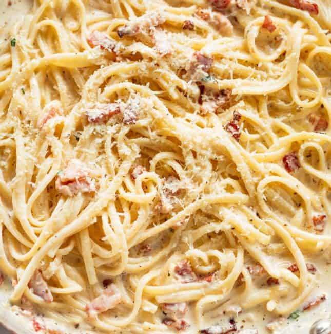 Fettuccine Alfredo with Bacon - Crave It All