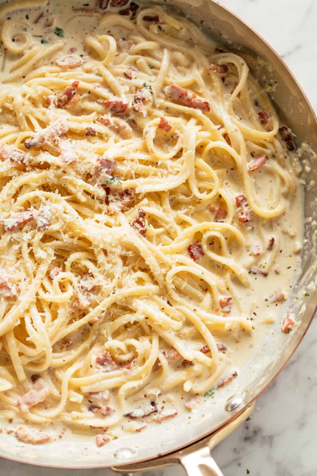 Fettuccine Alfredo with Bacon Crave It All