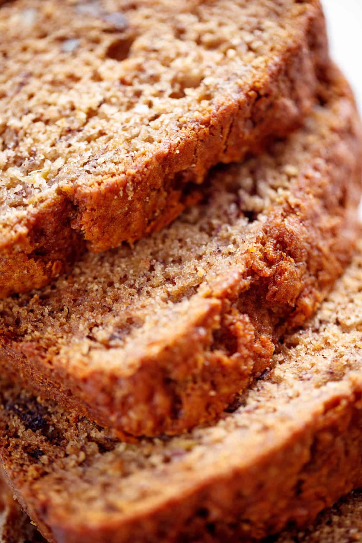 Moist banana bread sliced: the best soft bread to go with your morning coffee | craveitall.com